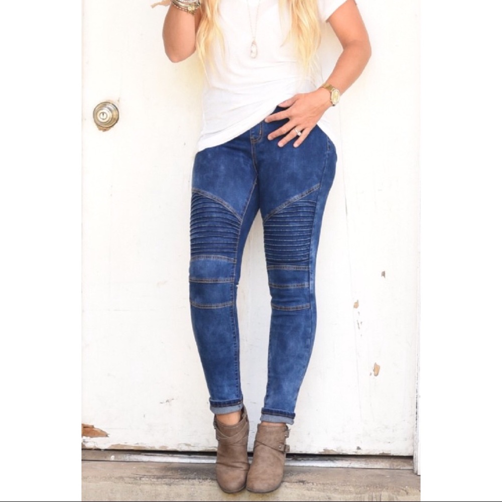 🆕5⭐️BEST SELLER Denim Moto Jeggings - Picture 3 of 6